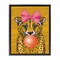 Stupell Industries Trendy Cheetah & Bow Framed Floater Canvas Wall Art Design by Lisa Perry Whitebutton
